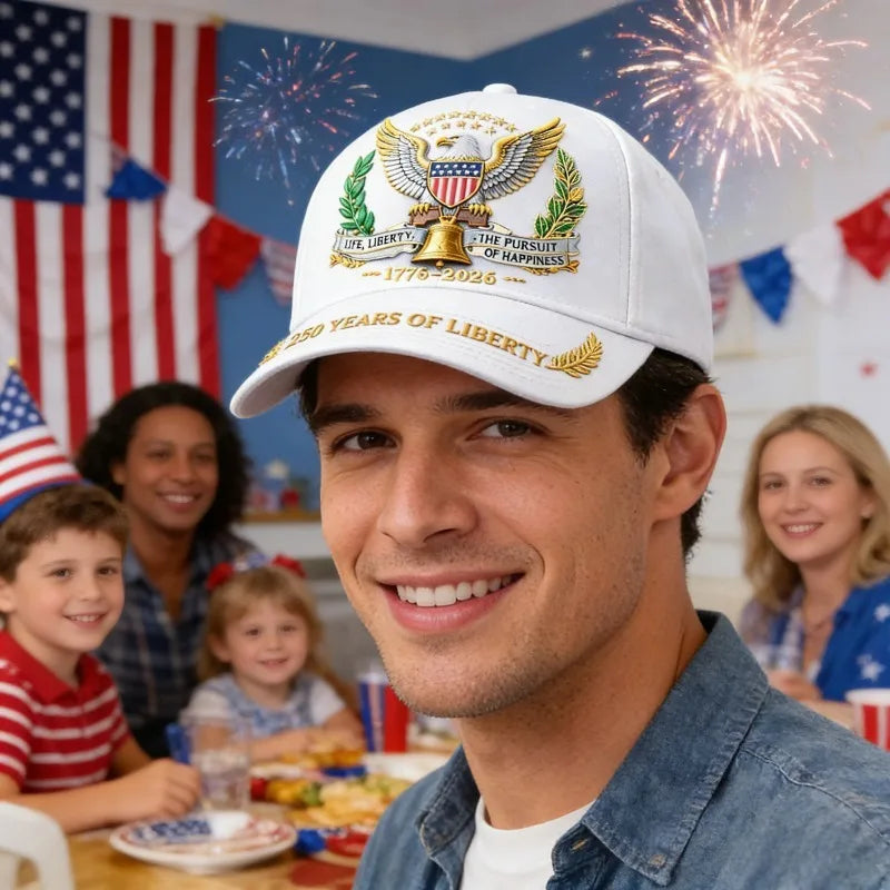 1 PCS / 2 PSC American-themed anniversary baseball cap, perfect gift cap for Independence Day (digital printing version) Oasis Select