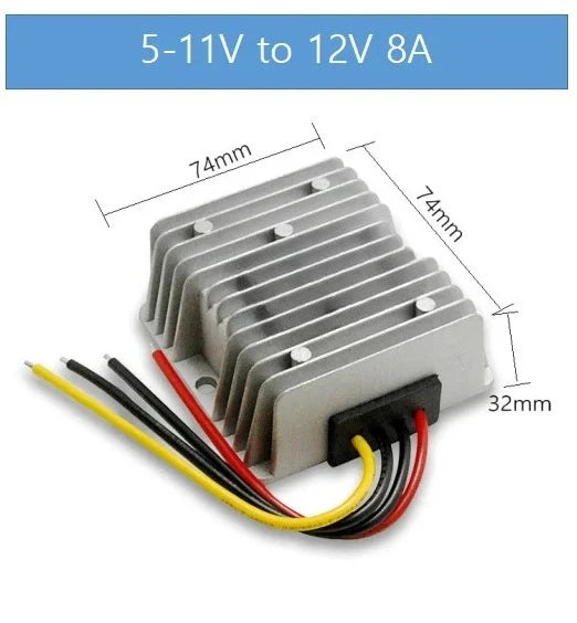 5-11V 5V 6V 9V to 12V 5A 8A 10A IP67 12v dcVoltage Regulator Output DC to DC Step Up Boost Power Converter Waterproof Oasis Select 8A 5-11V 12V