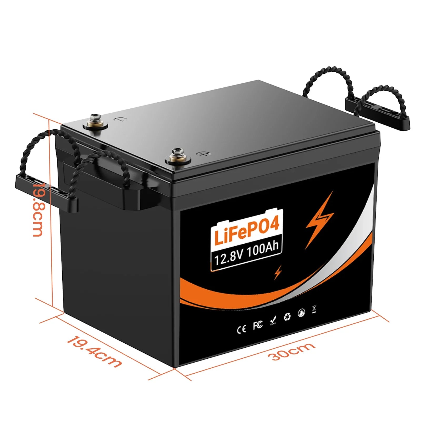 12V 100Ah Lithium Iron Phosphate Battery - 2000-7000 Cycles, Built-in BMS for RV, Solar, Boat, Trolling Motor, UPS Oasis Select Lifepo4 12.8v 100Ah