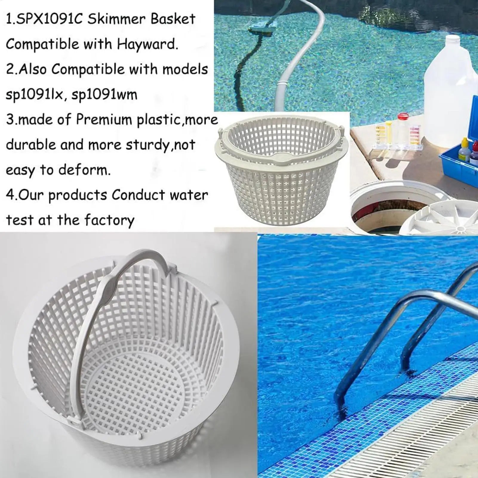 Pool Filter Basket Pond Strainer Net Skimmer Basket for Deribs and Leaves Skimming Swimming Pool Cleaning Supply Oasis Select