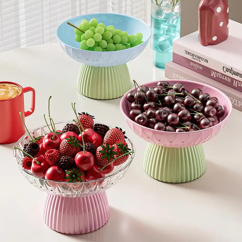 Sophisticated Jumbo Washable Fruit Bowl with Stand - Stylish, Sanitary Tabletop Manager and Decorative Focal Point Oasis Select