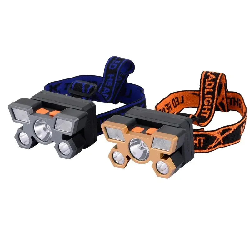 5LED Bright Headlamp Rechargeable Waterproof Adjustable 4Modes Lightweight for Outdoor Camping Running Hiking Oasis Select