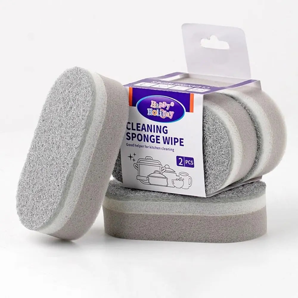 1/2/3Pcs Three-Layers Dishwashing Sponge Decontamination Double-Sided Cleaning Rag Household Cleaning Tools Thick Scouring Pad Oasis Select 2Pcs