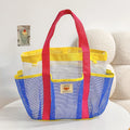 Mesh Swimming Bag Portable Large-capacity Beach Bag Travel Bath Fitness Wash Swimsuit Storage Breathable Mesh Bath Pocket Bag Oasis Select Blue