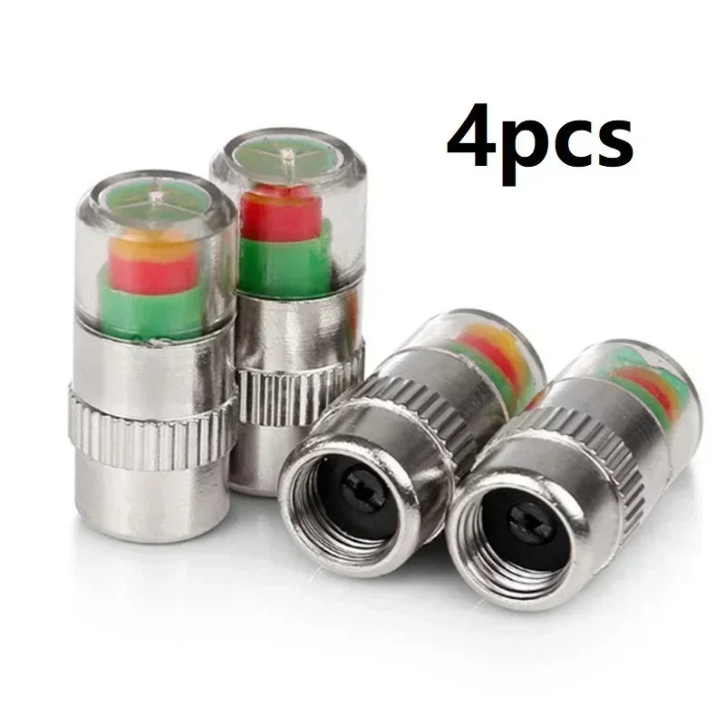 Tire Pressure Valve Caps Easy To Read Sensor Indicator Valve Stem Caps for Automotive Cars Trucks SUVs Oasis Select 4 Pcs