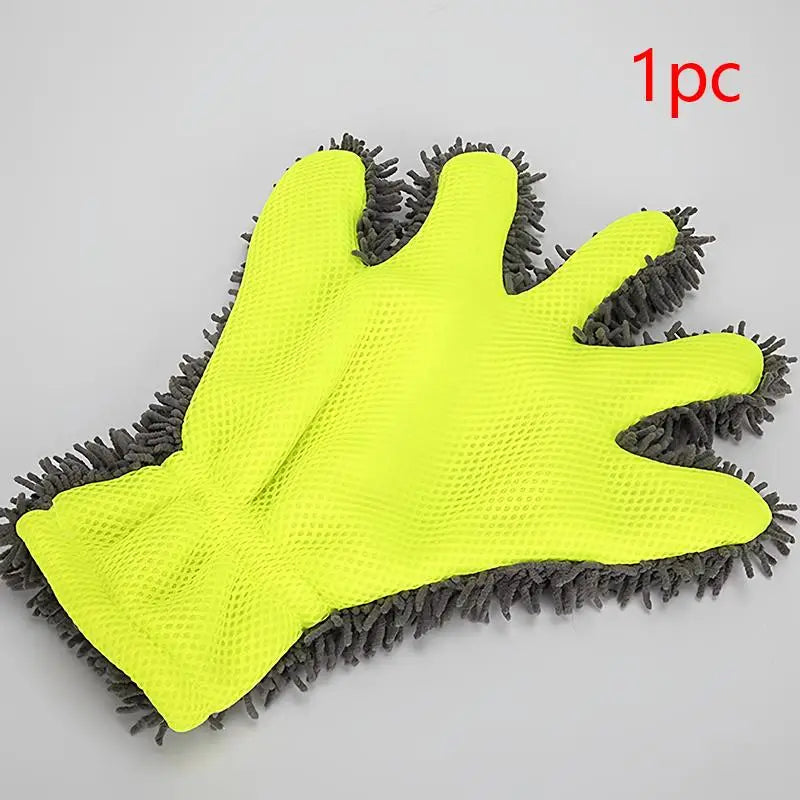 1/2Pcs Car Wash Gloves Microfiber Wipe Car Sponge Free Car Wash Cleaning Coral Velvet Double-Sided Cleaning Tool Oasis Select A1