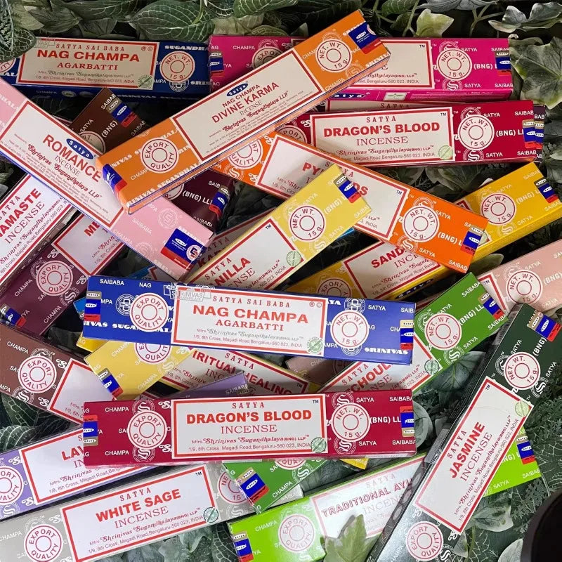2/5Boxes India Stick Incenses White Sage Sandalwood Natural Household Indoor Clean Air Handmade Incense Sticks NAG Champa Satya Oasis Select
