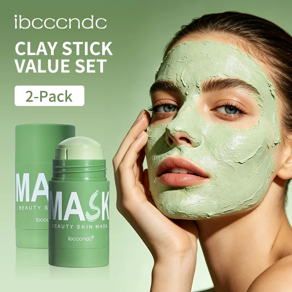 40g Face Clean Mask Green Tea Extract Cleansing Stick Deep Moisturizing Remove Blackhead Film Smear Refreshing Oil Control Mask Oasis Select