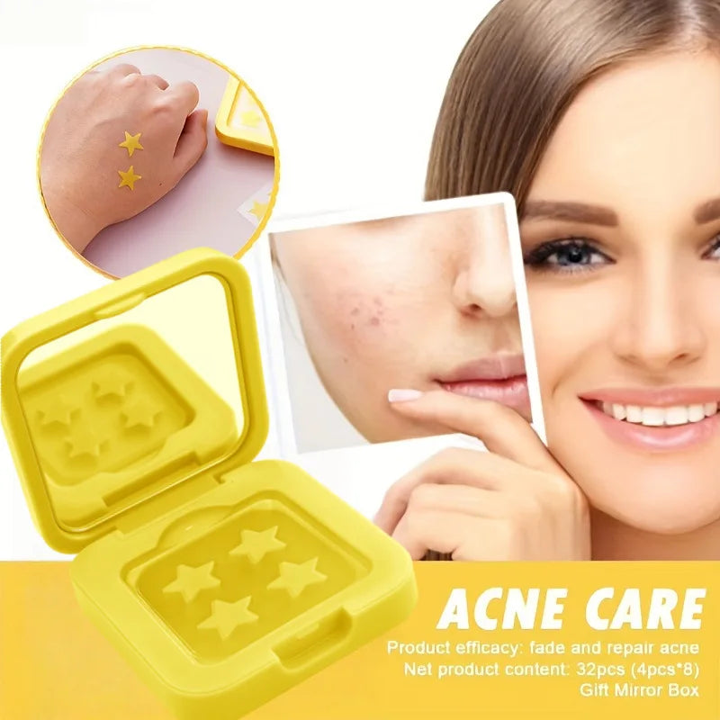 60 pieces/box of 4 color star shaped acne stickers - water-based gel acne cover stickers, facial patches with makeup mirror Oasis Select