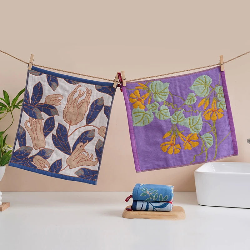 1pcs National Style Pure Cotton Gauze Square Towel Cotton Wool Large Square Towel with Hand Gift Face Towel Oasis Select