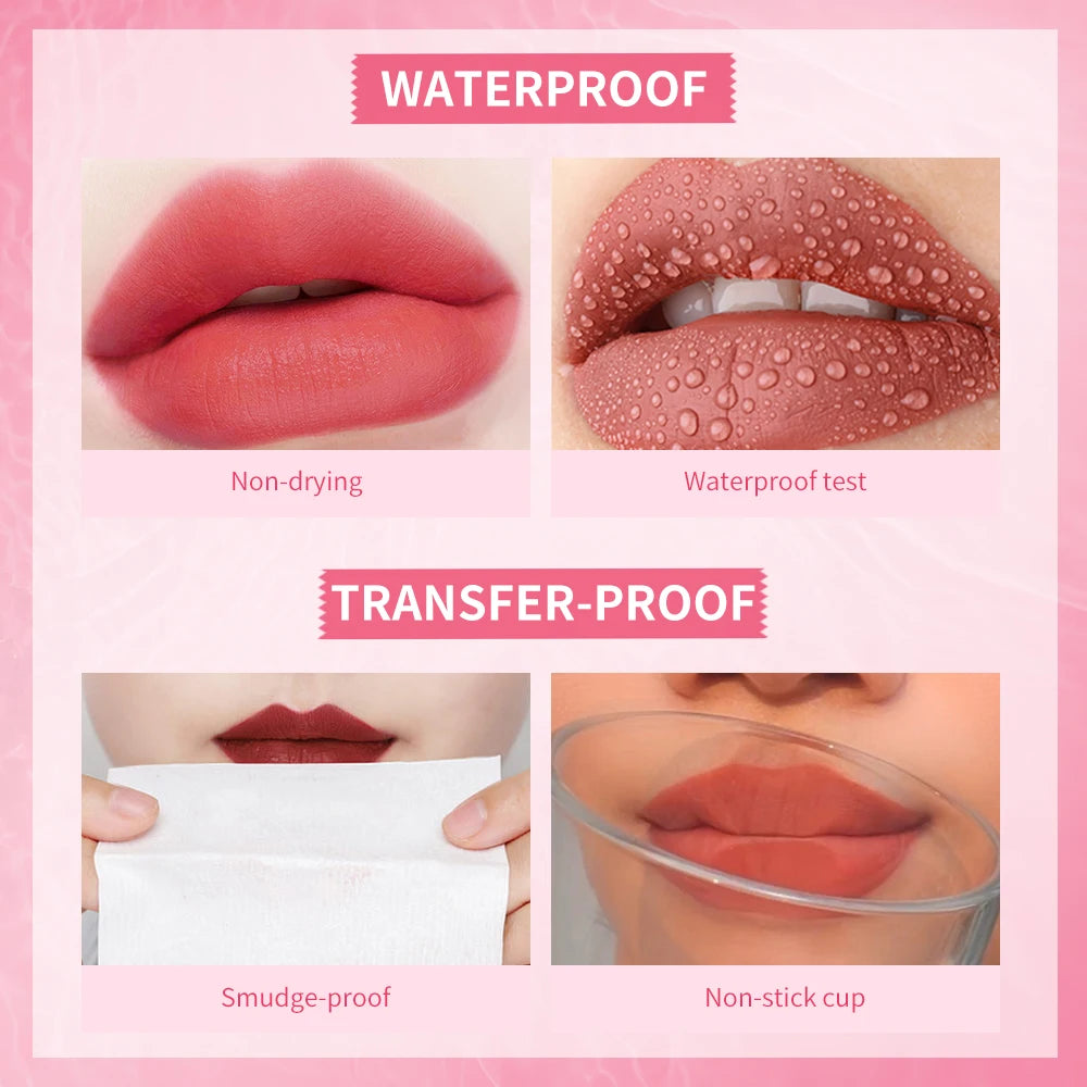 Lip Tint Stain 2 IN 1 Long Lasting Waterproof Lightweight Non-sticky Lipstick Transfer-Proof Matte Finish Liquid Blush Lip Gloss Oasis Select