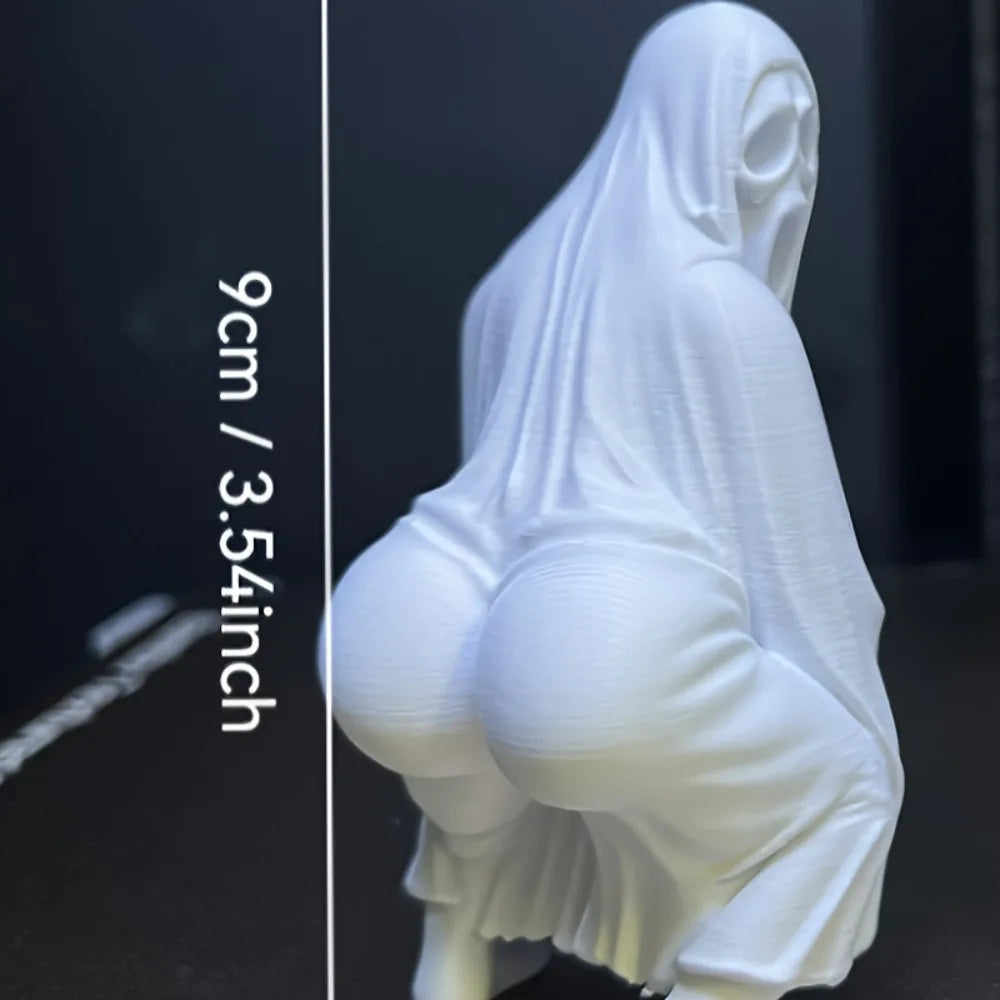 Humorous Ghost Butt Figurine Miniature 3D Printed Spooky Skeleton Ghost Sculpture Halloween Desk Ornament Decor Creativity Gifts Oasis Select