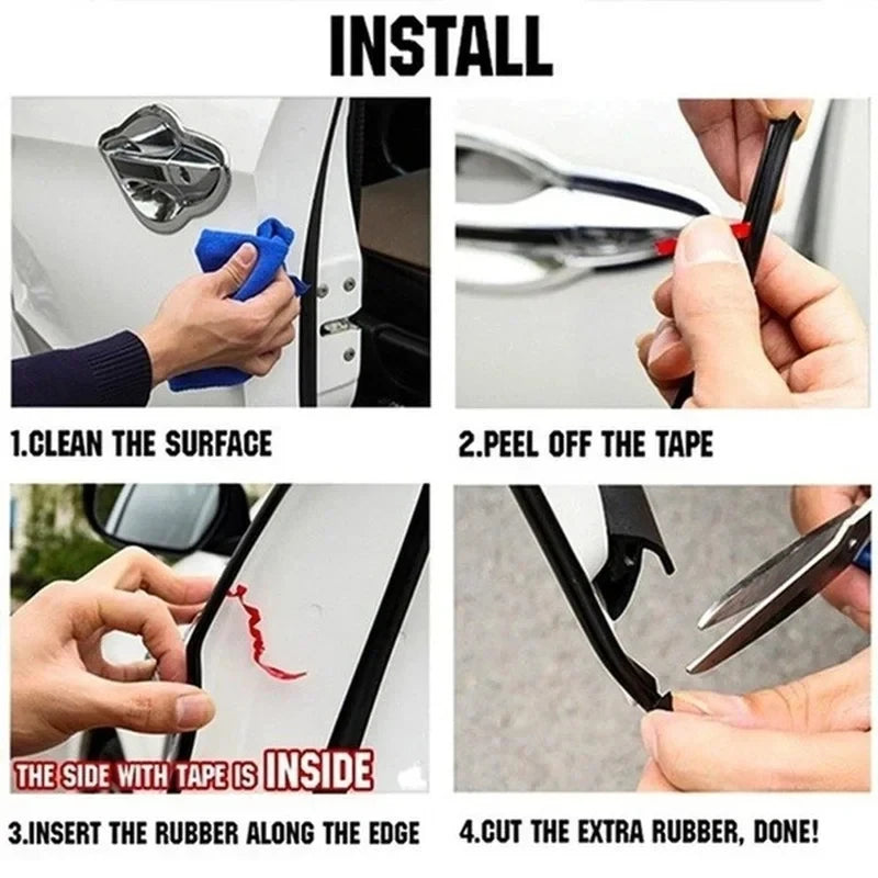 1/2/3pcs Door Anti-Collision Strip Car Door Border Scratching Anti-Collision Hood Protection Strip Door For General Purpose Oasis Select