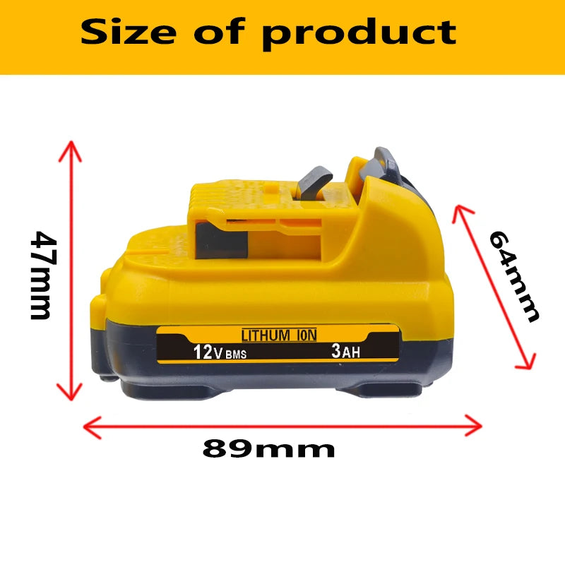 For DeWalt 12V DCB120 2Ah 3Ah 5Ah 6Ah Battery DCB127 DCB124-XJ DCD796 DCF922 Rechargeable Lithium-ion. Oasis Select