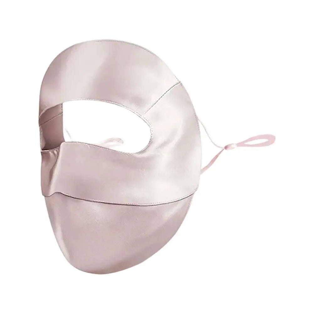 100% Silk Full Face Mask For Women Adjustable Ear Loops Breathable Anti-UV Sun Protection Windproof Face Mask For Outdoor Oasis Select 02