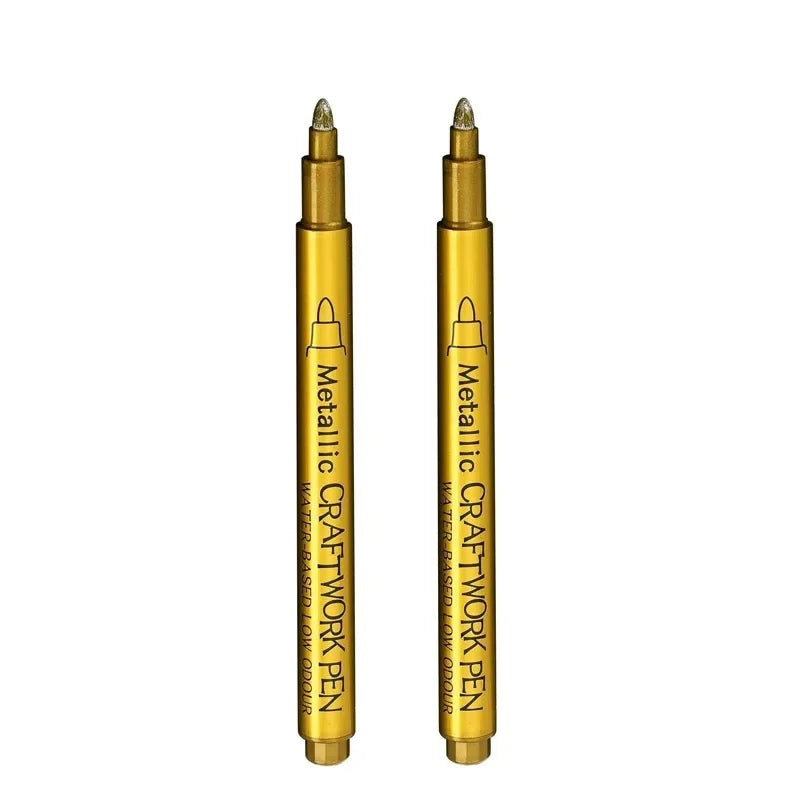Metallic waterproof permanent marker pens for DIY epoxy resin mold gold silver color drawing supplies craft marker pen Oasis Select Hard nib Gold 2Pcs