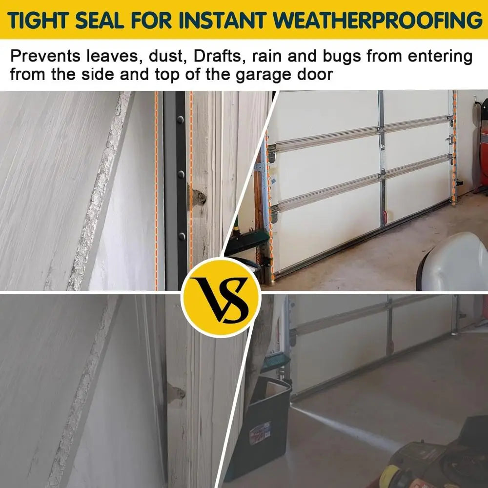 100CM Garage Door Sealing Strip Weatherproof Self Adhesive Top and Sides Seal Heavy Duty Easy Installation Weather Stripping Oasis Select