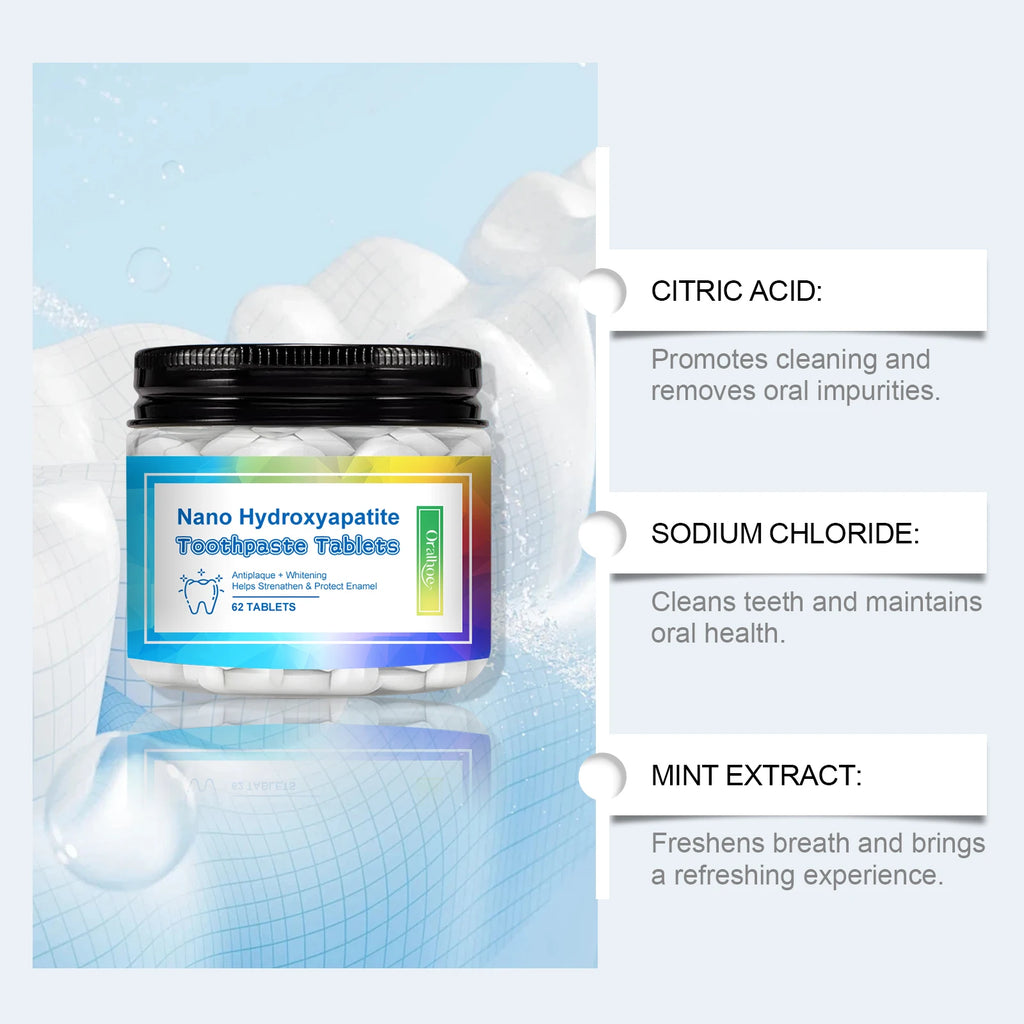 Mint Toothpaste Tablets:Portable cleaning and teeth-care toothpaste tablets for fresh breath, stain removal and odor elimination Oasis Select