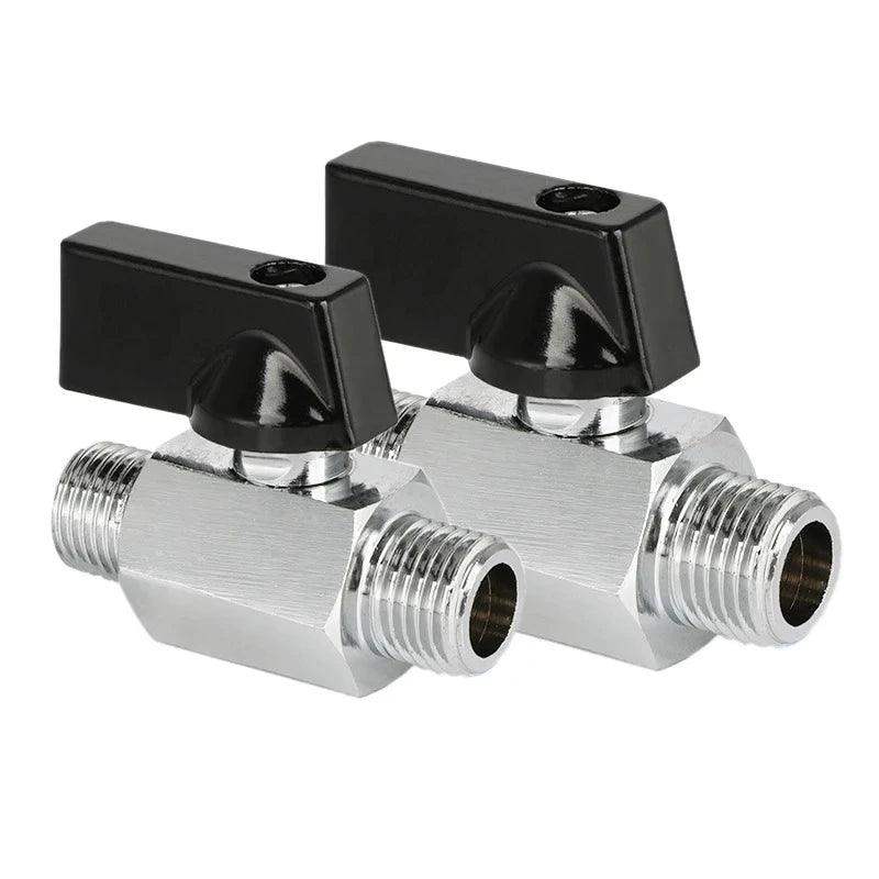Mini Polished Copper Ball Valve PT1/8, 1/4, 3/8, 1/2 Switch Water Pipe, Gas and Electrical Dual Inside and Outside Oasis Select