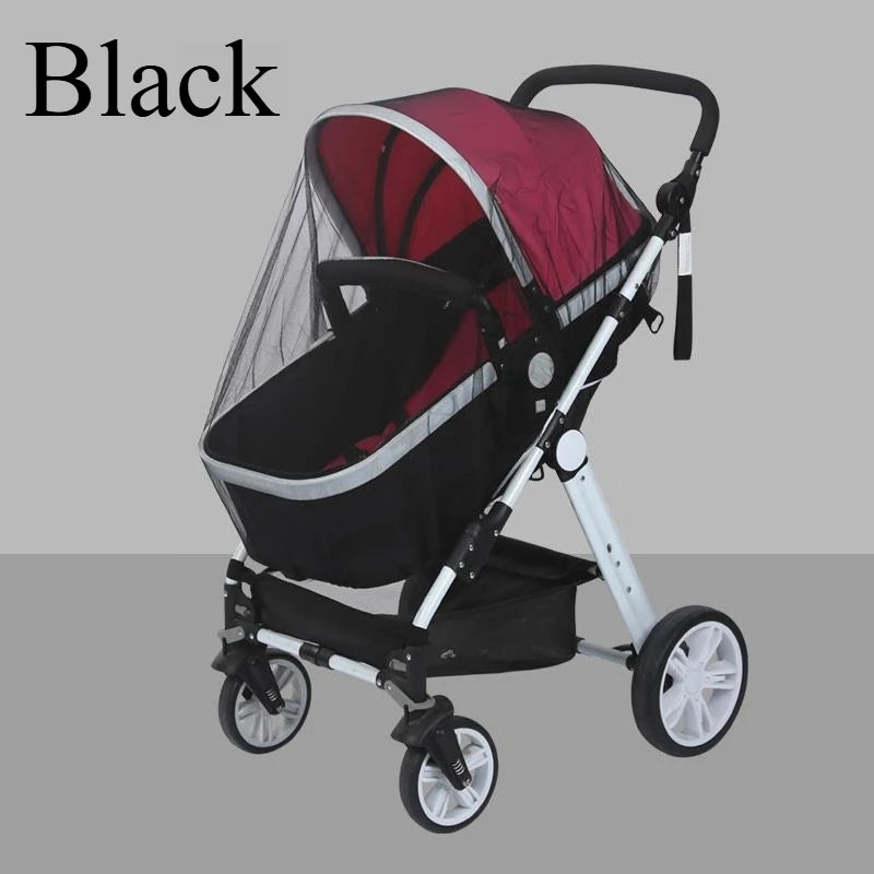 Mosquito Net For Baby Stroller Summer Pram Insect Shield Net Infants Pushchair Cart Safe Protection Mesh Pram Accessories Oasis Select Black
