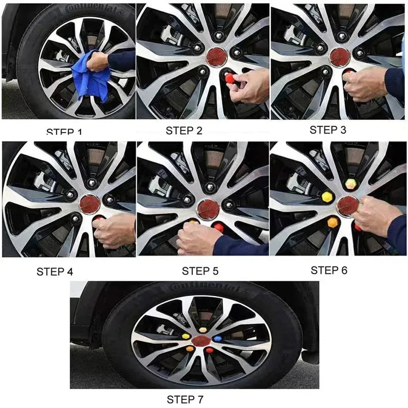 20/40/60Pcs 17mm Car Wheel Nut Caps Auto Hub Screw Cover Bolt Rims Exterior Decoration Special Socket Protection Dust Proof Oasis Select