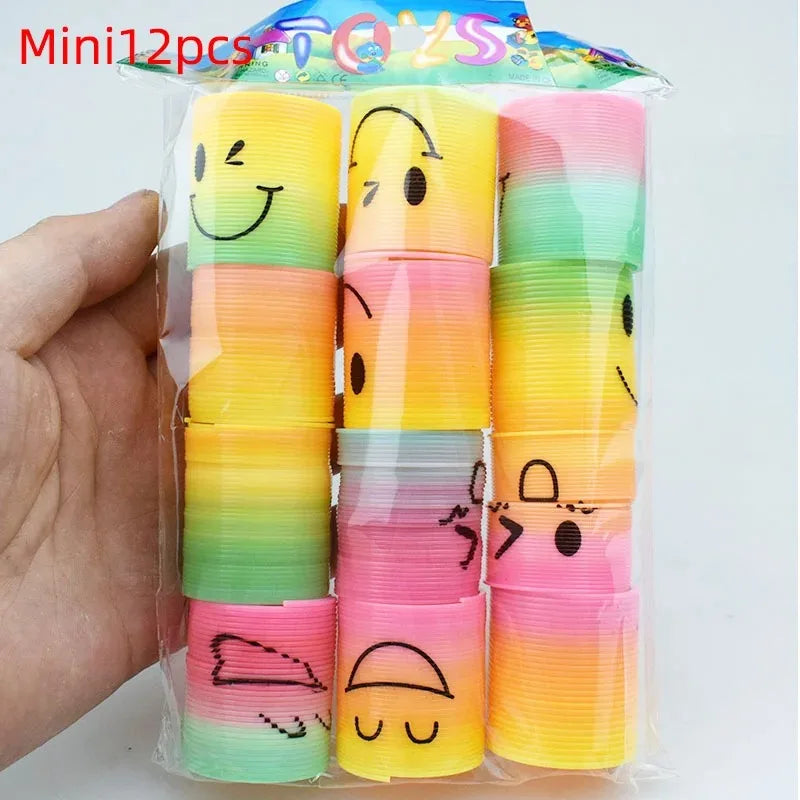 24PCS Rainbow Magic Springs Circle Toys Kids Birthday Party Favors Guests Giveaway Small Gifts Pinata Fillers Flexible Funny Toy Oasis Select 12 pieces 3