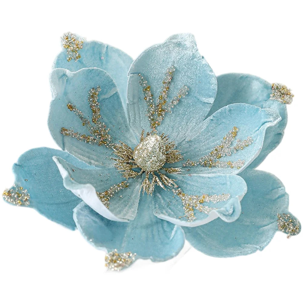 Holiday Home Decor Christmas Artificial Flower Elegant Touch Festive Ambiance Lifelike Design Artificial Flower Oasis Select Blue China Mainland