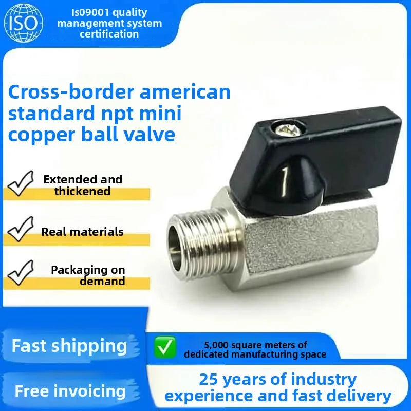 Mini Brass Ball Valve 1/4" 3/8" NPT Threaded Male To Female Air Compressor Water Gas Oil Shut Off Valve Oasis Select