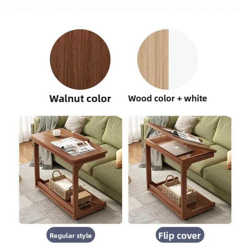 Multi-functional Removable flip solid wood edge few living room household side table sofa small coffee table sturdy and durable Oasis Select