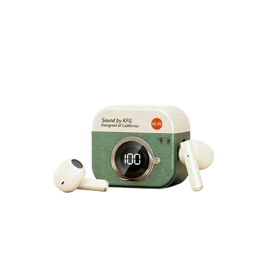 New TWS Bluetooth 5.3 Wireless Headphones Power LED Digital Display Endurance HiFi Gaming Headsets Waterproof Sports Earbuds Oasis Select green