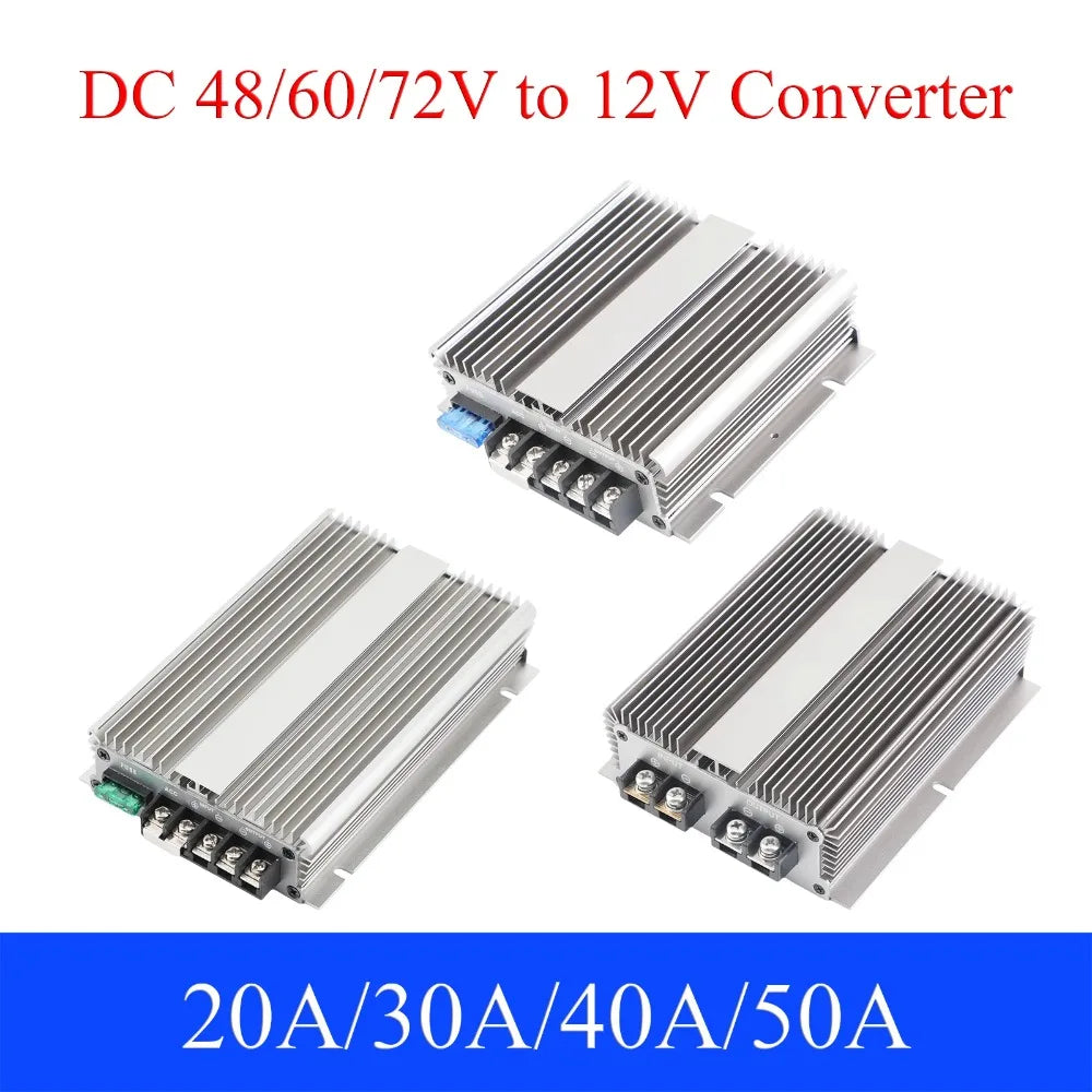 48V/60V/72V to 12V 40A 30A 20A Power Converter DC Automatic Buck Regulator Step-Down Voltage Power Supply Module For Car Oasis Select