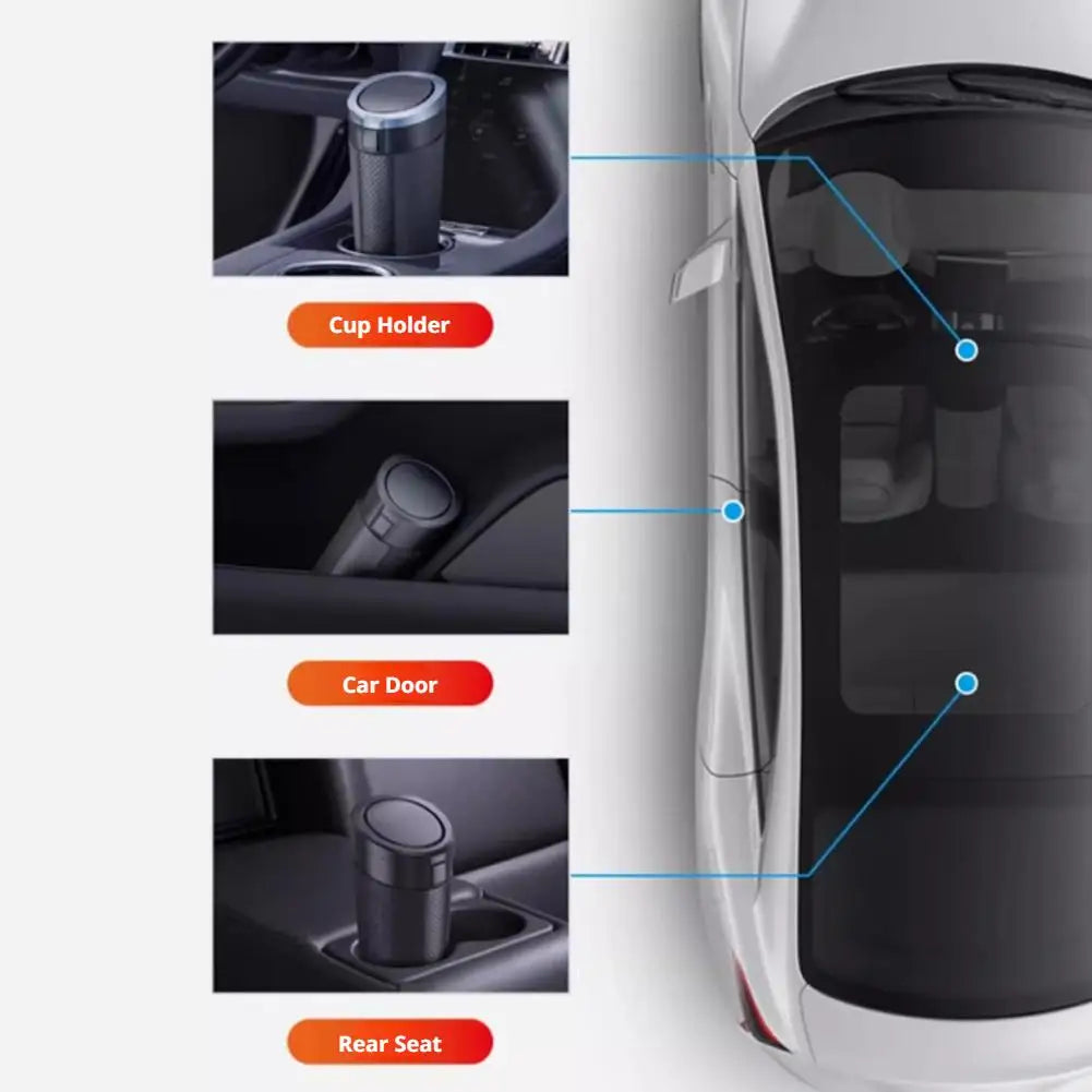 Universal Car Trash Can with Lid | Portable Car Bin Organizer