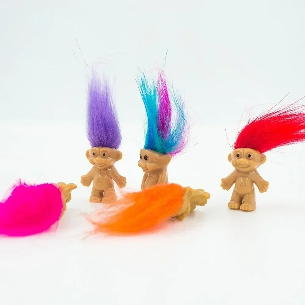 5/10Pcs Mini Troll Dolls Anime Action Figure Colorful Hair Family Members Models Collection Kid Toy for Home Decoration Gift Oasis Select