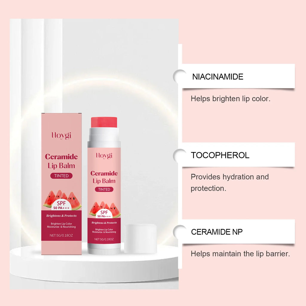 Sun Protective Lip Balm SPF50+ Nourishing Beetroot Brightening Ceramide Kojic Acid Moisturizing Fade Lip Lines Lipstick For Lips Oasis Select