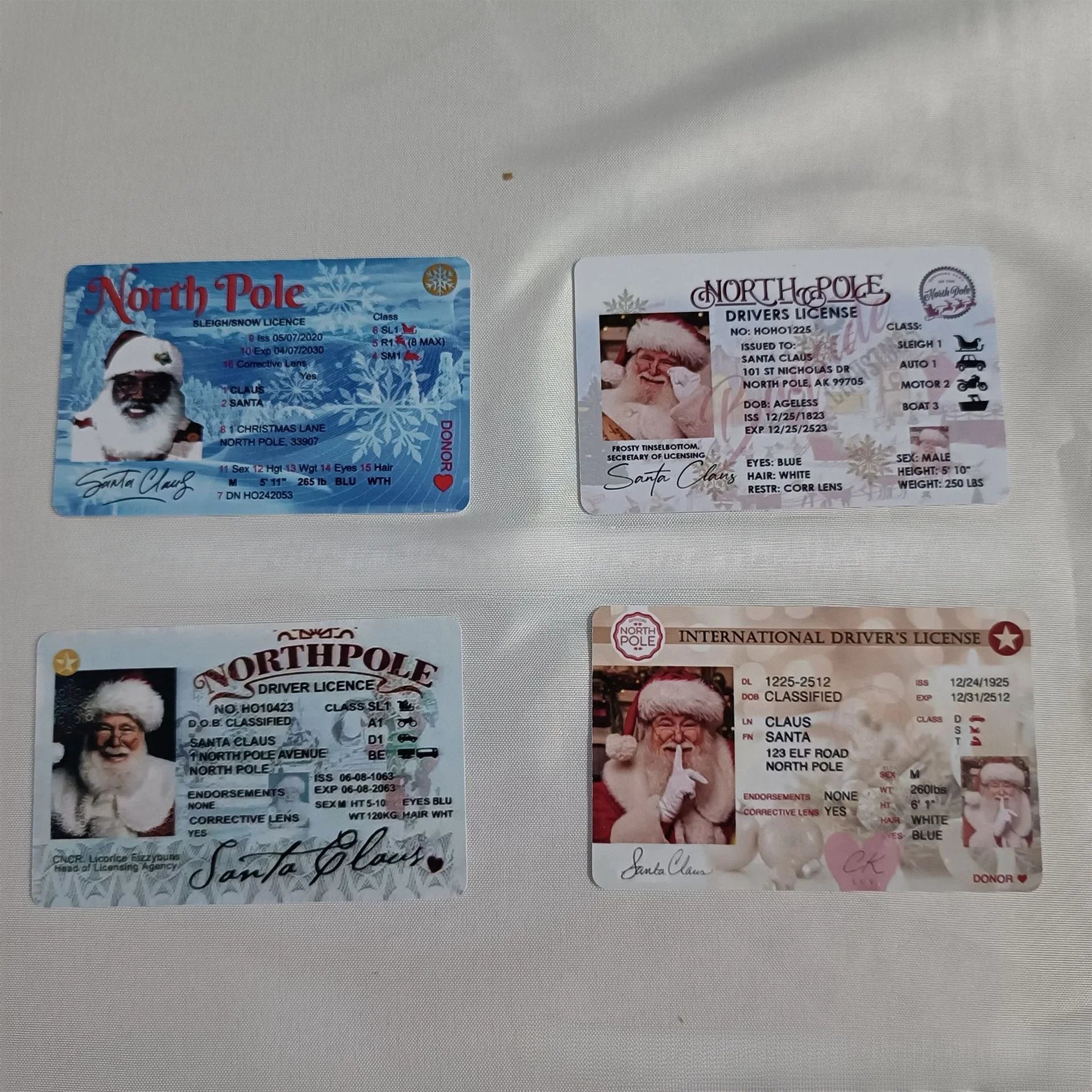 Card Santa Claus Flying Licence Christmas Eve Driving Licence Christmas Gift For Children Kids Chris Lost ID Card Santa License Oasis Select