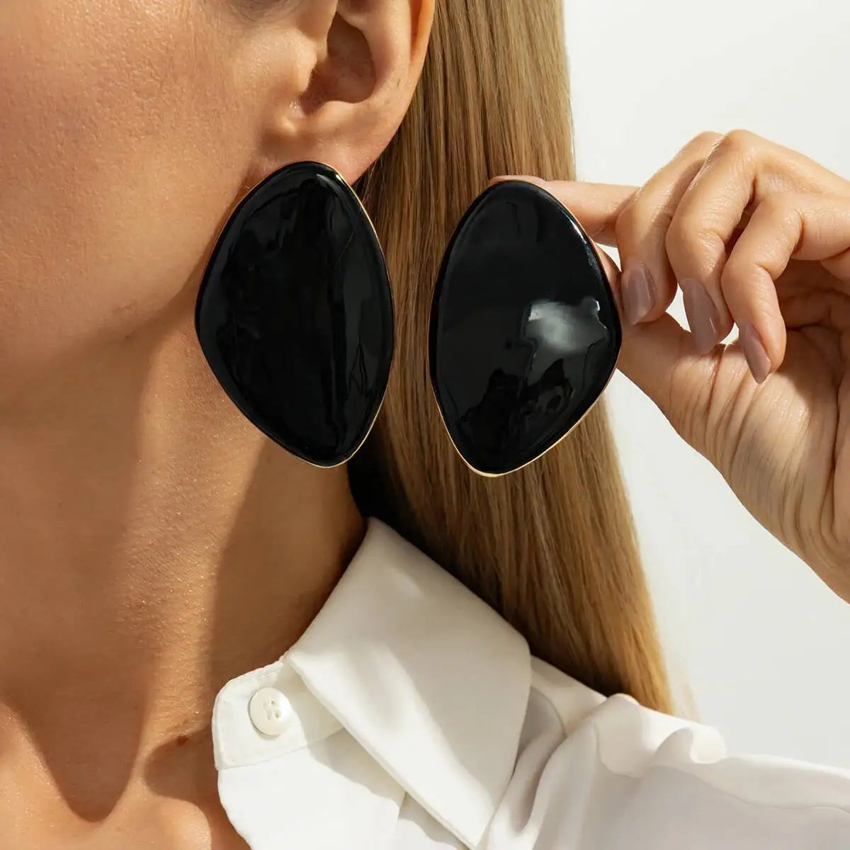 New Trendy Geometric Large Stud Earrings Women Vintage Drip Oil Irregular Triangle Earrings Party Jewelry Oasis Select Style 2