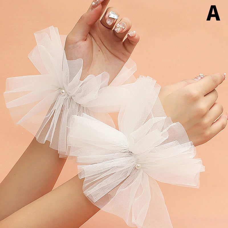 Nail Decorations For Nail Art Lace Fake Pleated Cuff Manicure Photography Props Fake Sleeves Nails Accessories Supplies Charms Oasis Select A