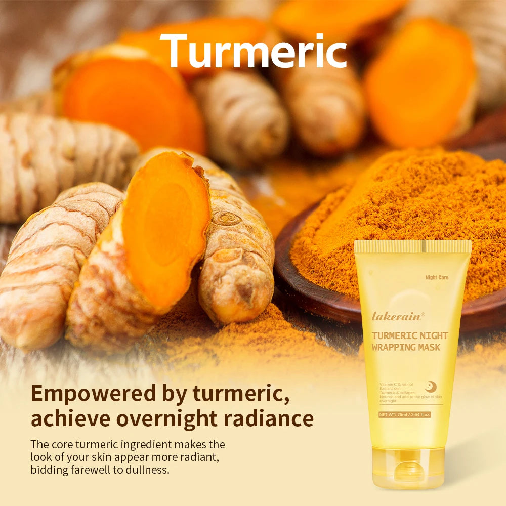 Peelable Effect Turmeric Night Wrapping Mask Smooths Roughness Skin Radiance Elasticity Moisturizing Brightening Face Mask Oasis Select