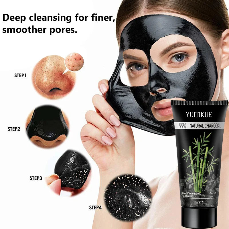 YUITIKUE Bamboo Charcoal Peel-Off Mask – Blackhead Removal 60g