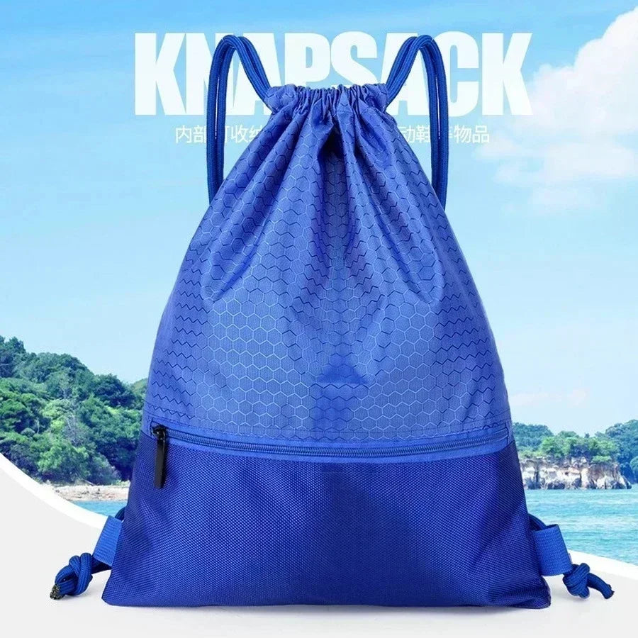 Sport 5 Color Drawstring Pocket Simple Backpack Men's and Women's Fitness Backpack Lightweight Basketball Bag Oxford Zipper Bags Oasis Select