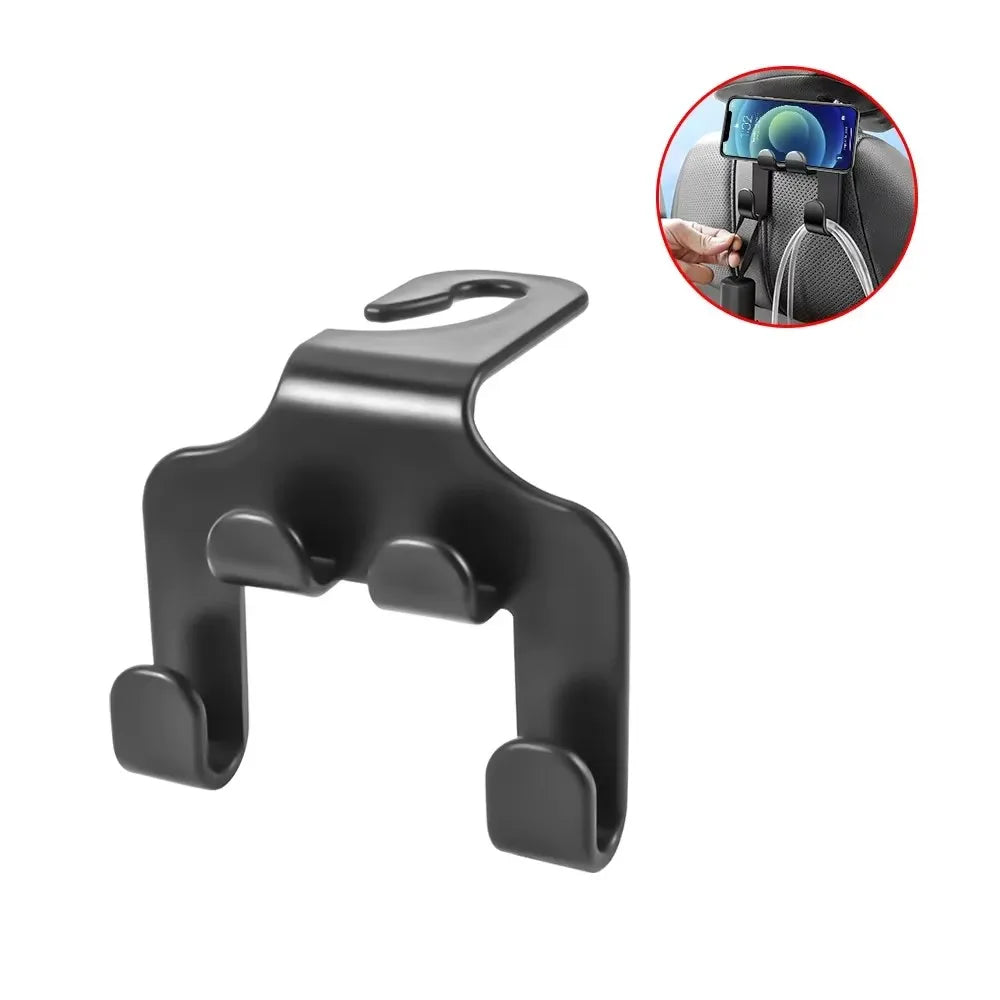 1/2/4/5Pcs Car Seat Headrest Hook 4 Pack Hanger Storage Organizer Universal for Handbag Purse Coat Fit Universal Vehicle Oasis Select 1pcs-Upgraded A