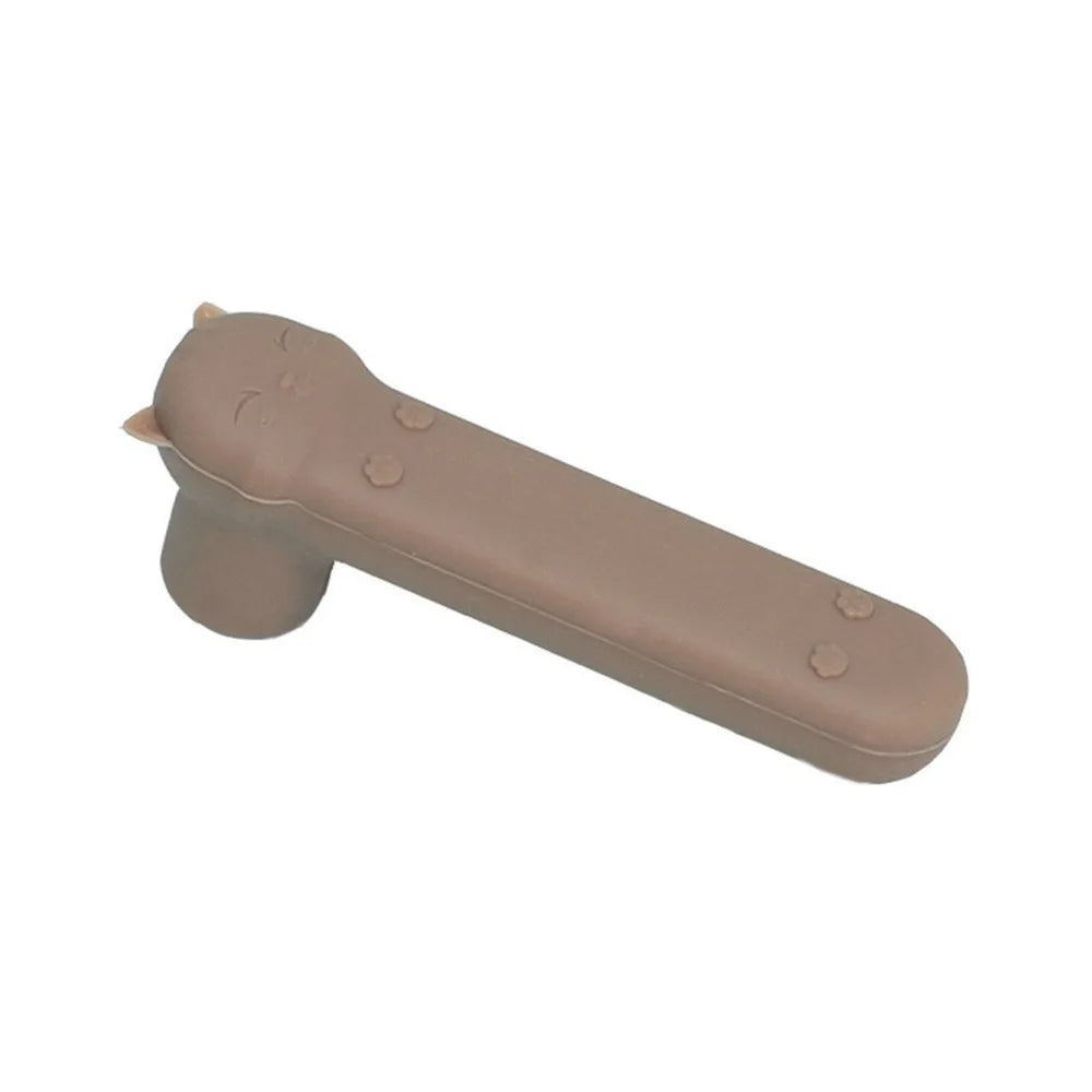 Silicone Door Knob Cover Anti-collision Cold-proof Doorknob Sleeve Cartoon Cat Anti-Static Safety Doorknob Protector for Home Oasis Select Brown