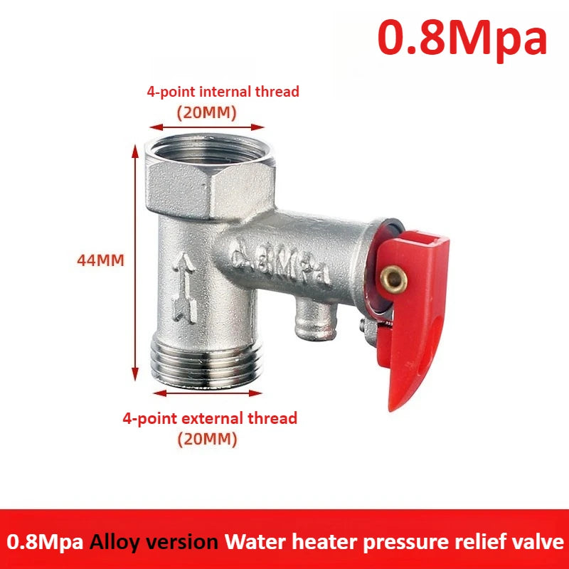 Brass Durable Adjustable Pressure Relief Valve Safety Valve Is Used To Protect Closed Water Systems From Overpressure Effects Oasis Select Alloy 0.75Mpa