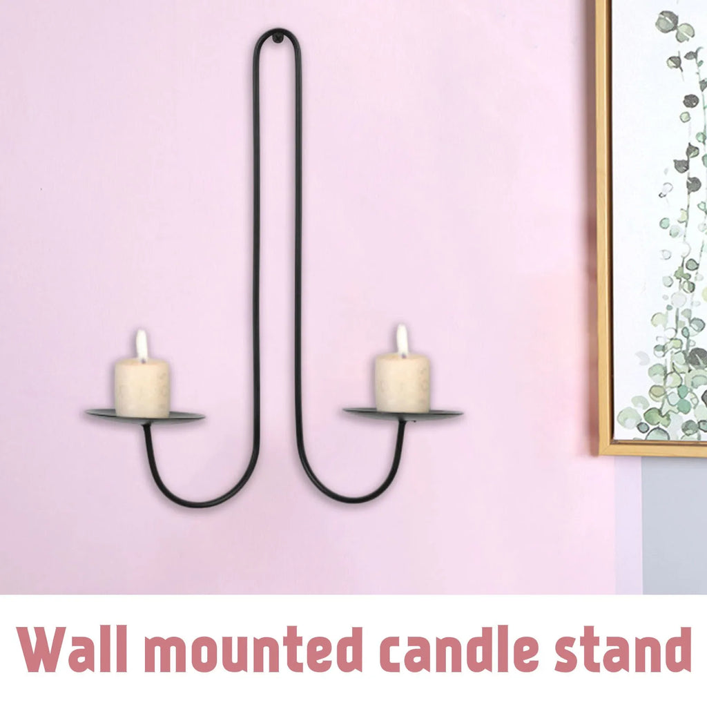 Iron Candle Holder Libra Style Wall Hanging Candle Sconce Decorative Candle Tray For Living Room Dining Room Home Decor Oasis Select