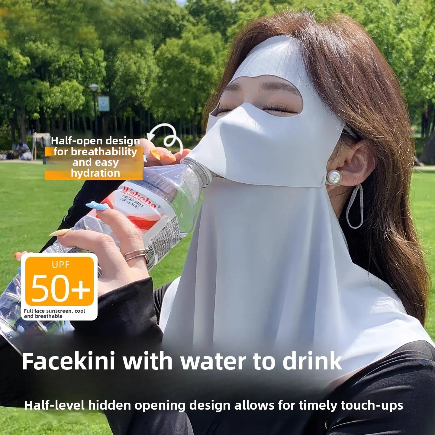 1-10PCS Ice Silk Face Mask Women Cooling Breathable UV Protection Eye Cover Summer Sun Mask Dustproof Stylish Face Gaiter Oasis Select
