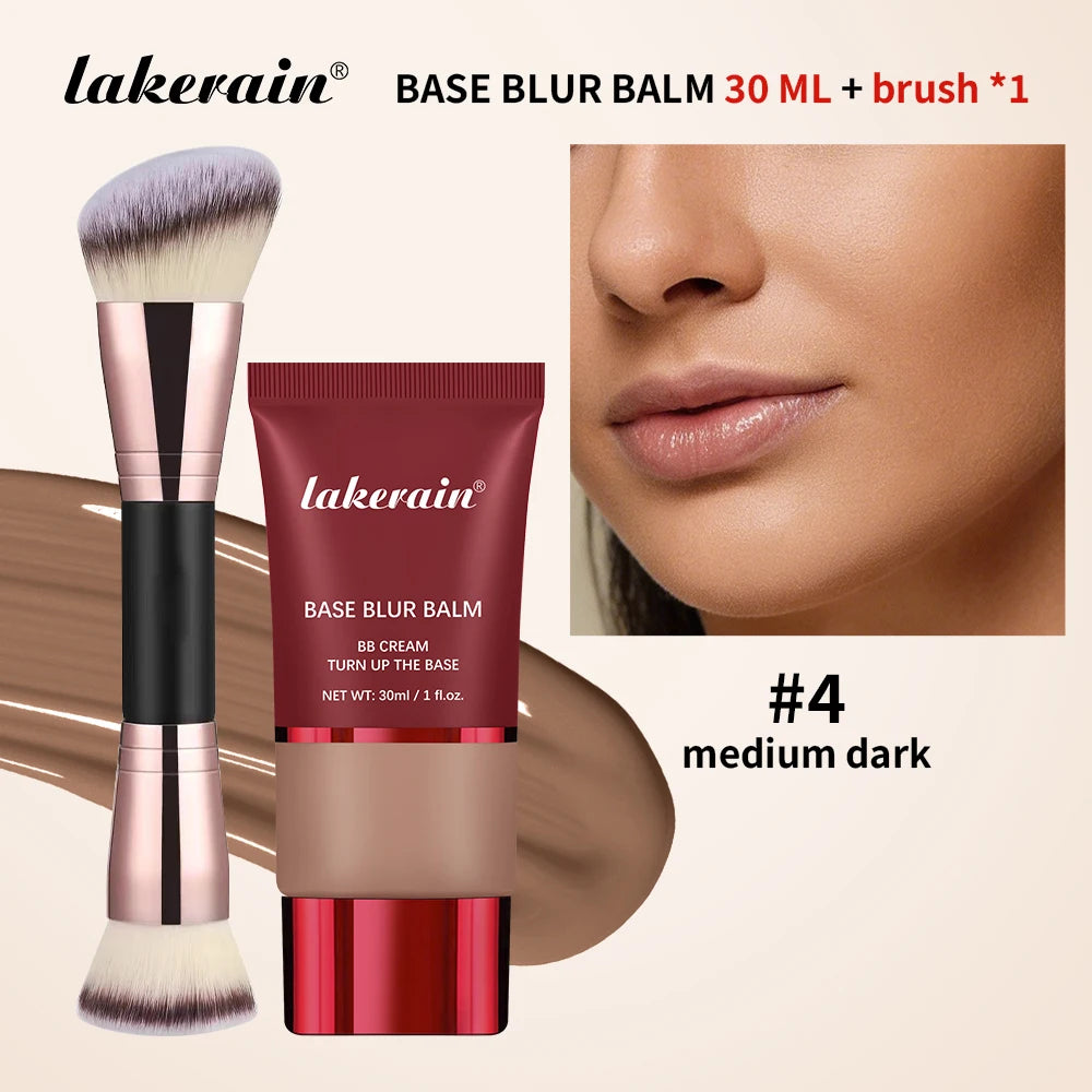 Liquid Foundation and Dual-Brush Combo Long Lasting 24H Control Oil Smooth Matte Balancing Shine Base Foundations Cosmetics Oasis Select SET 4