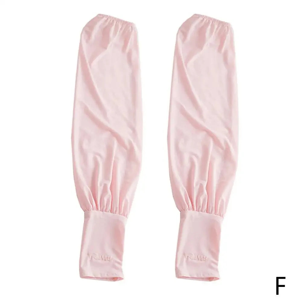 Summer Loose Sunscreen Driving Ice Silk Sleeve Female Long Length UV Protection Arm Arm Glove Sleeves Super Soft Breathable Oasis Select pink