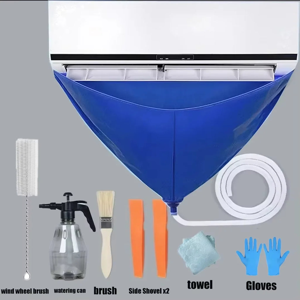 100cm PVC Air Conditioner Cleaning Cover Bag with Drain Pipe AC Cleaning Cover Bag Oasis Select 8pcs