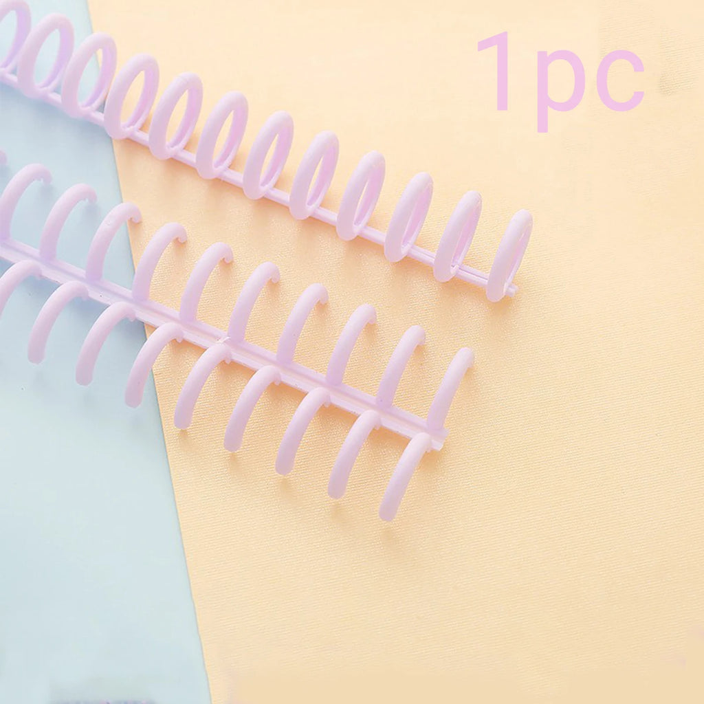 1-4pcs plastic 30-hole binder spine, can be cut, can hold up to 85 sheets of paper, DIY paper notebook album. Oasis Select 1Pc purple