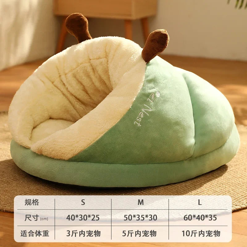 New 2023 Pet Warm Thickened Nest Slippers Series Cat Litter Mat Dog Autumn Winter House Beds For Cat Oasis Select Green S 40x30x25cm